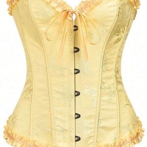 SHEIN Yellow Floral Shapewear Corset